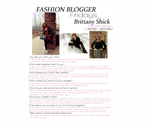Fashion Blogger Fridays - Brittany Shick
