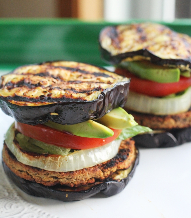 Eggplant Bun Veggie Burgers | TheSubtleStatement.com | #21dayfix #vegan #glutenfree
